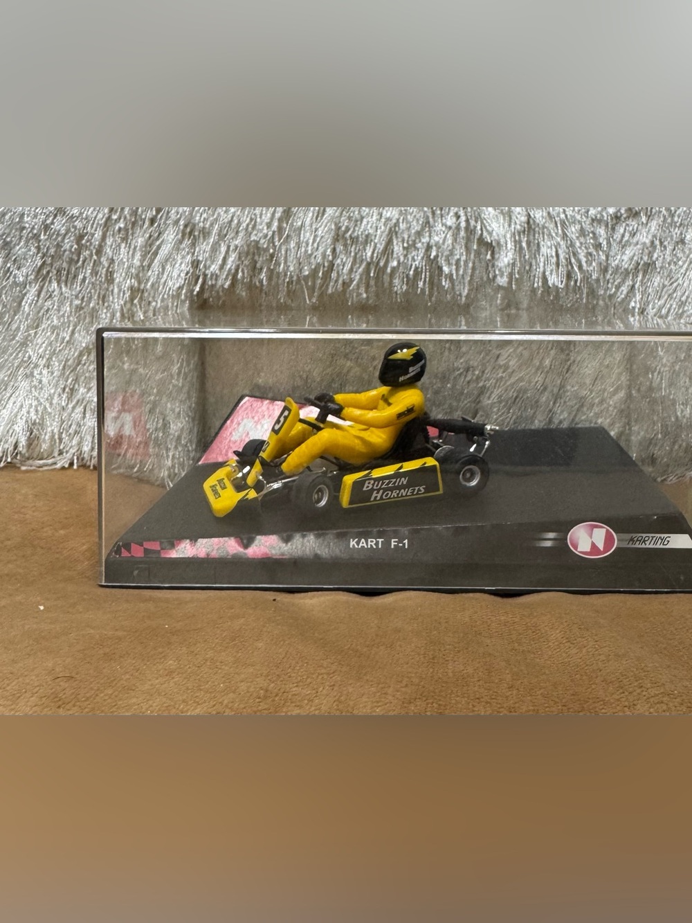 1/32 scale Ninco slot car go-kart (specifically the "Buzzin Hornets" Yellow F1 S